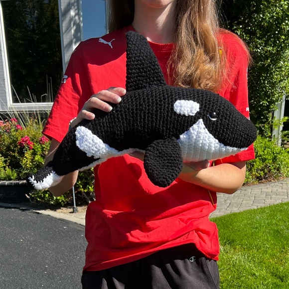 Hand Crafted Other - Hand Crocheted Willy the Orca Whale Stuffed Animal Plushie!